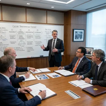 Leadership consultant guiding culture transformation process