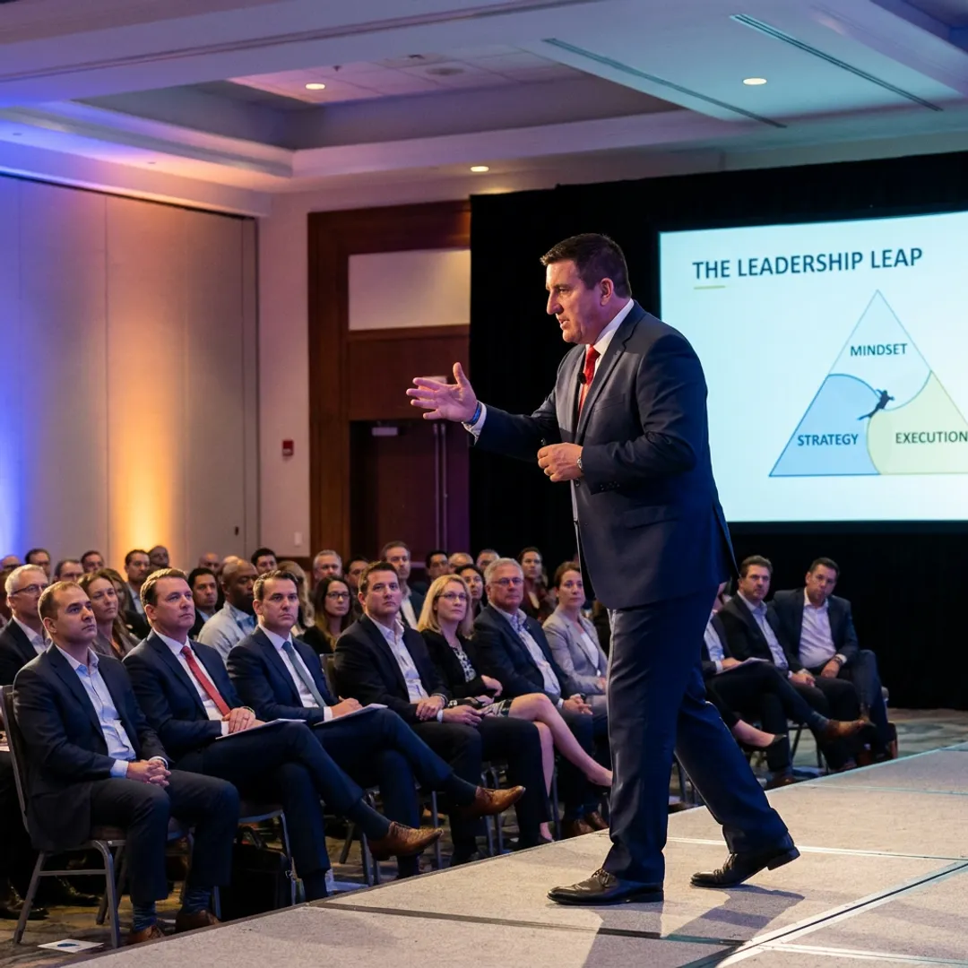 Growth mindset keynote speaker addressing business leaders