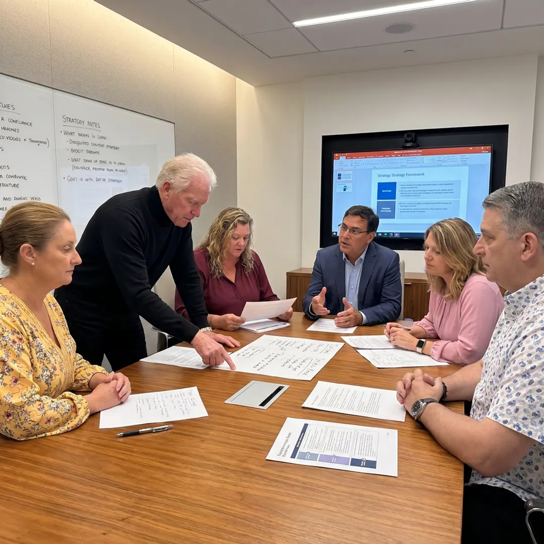 Corporate leaders in a decision-making training workshop