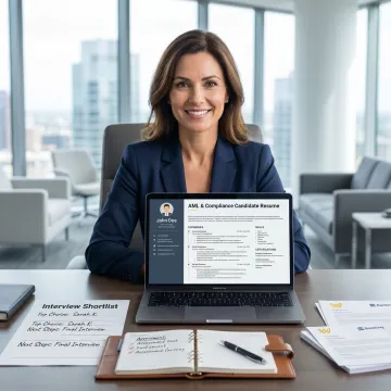 AML recruiter reviewing compliance candidate profiles