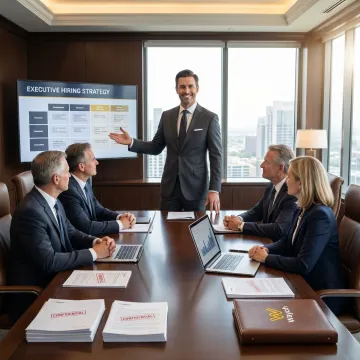 Banking executive recruitment strategy meeting