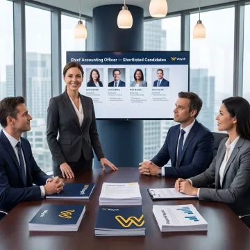 Recruiter presenting banking finance candidates