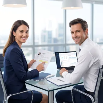 Recruiter presenting fintech executive candidates