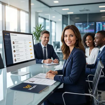 Recruiter presenting fintech compliance candidates