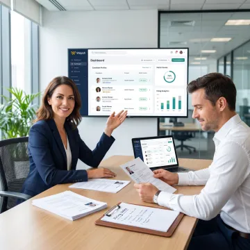 Recruiter presenting healthtech candidates to employer