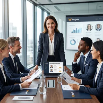 Executive recruiter meeting with banking leadership team