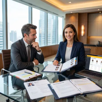 Recruiter presenting banking candidates to employer