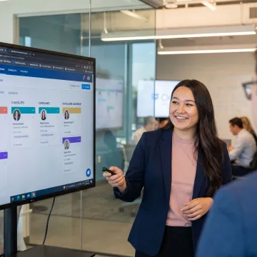 Recruiter presenting healthtech candidate shortlist