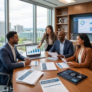 Healthtech hiring consultation with recruiters and leadership team