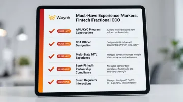 Five must-have fintech CCO qualifications including AML BSA MTL and regulator experience