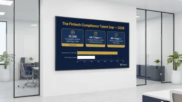 Fintech compliance talent shortage statistics showing hiring timelines and job openings data