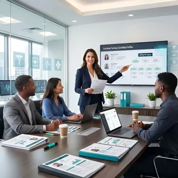 Healthtech customer success recruiter consulting with hiring team