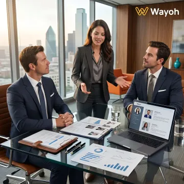 Recruiter presenting interim staffing strategy