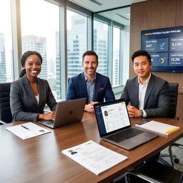 Fintech recruiters meeting with hiring team