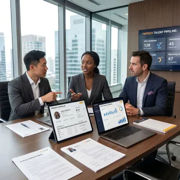 Recruiter presenting controller candidates to finance leaders