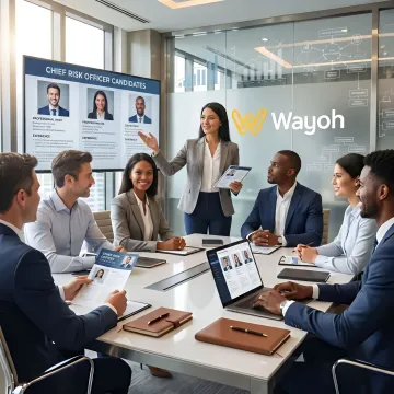 Recruiter presenting CRO candidates to banking leadership