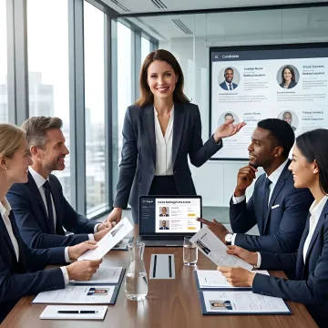 Recruiter presenting executive candidates for banking and fintech
