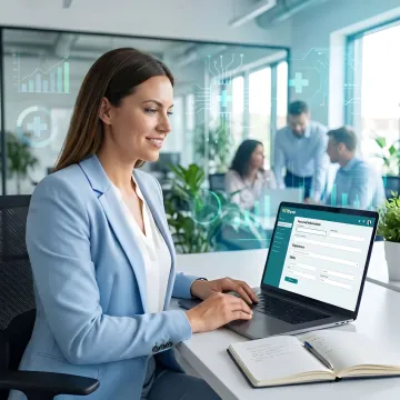 Professional candidate applying for staffing roles online