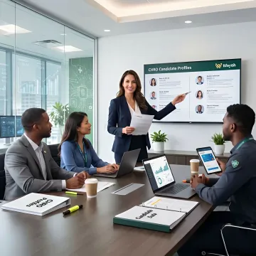Recruiter presenting CHRO candidate shortlist