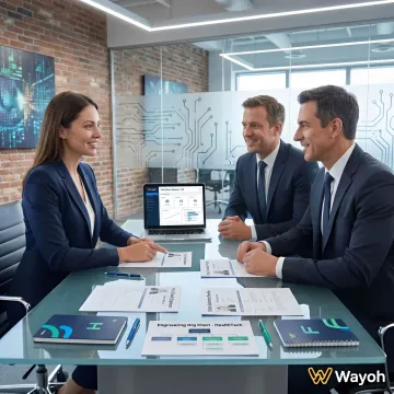 Recruiter discussing technology hiring strategy with employer