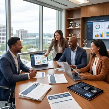Healthtech sales recruiting professionals reviewing candidates