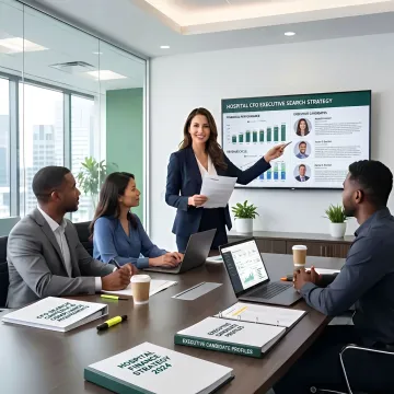 Executive recruiter discussing hospital CFO search needs