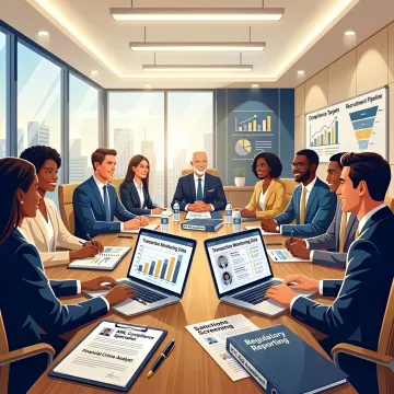 Financial crime recruitment team reviewing candidate profiles
