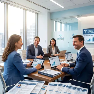 Healthtech recruiter discussing nurse practitioner hiring needs