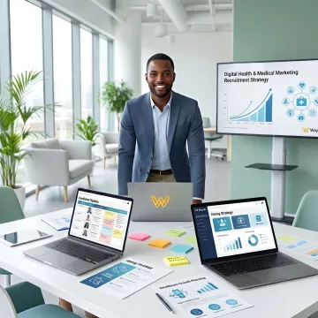 Recruiter presenting healthtech hiring strategy