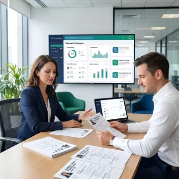 Recruiter reviewing pediatric clinician profiles for a healthtech company