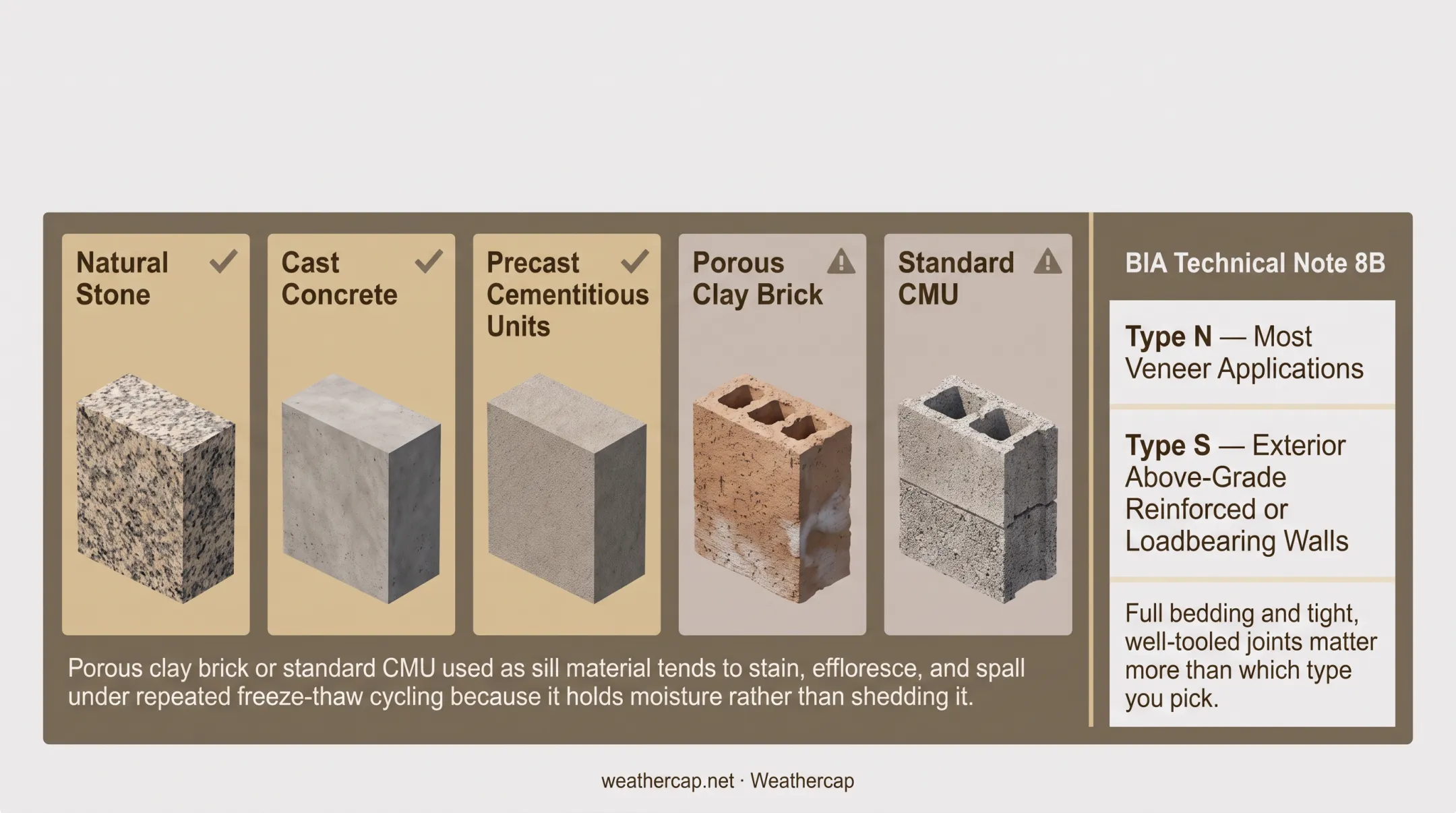 Freeze-thaw spalling damage on porous brick masonry window sill