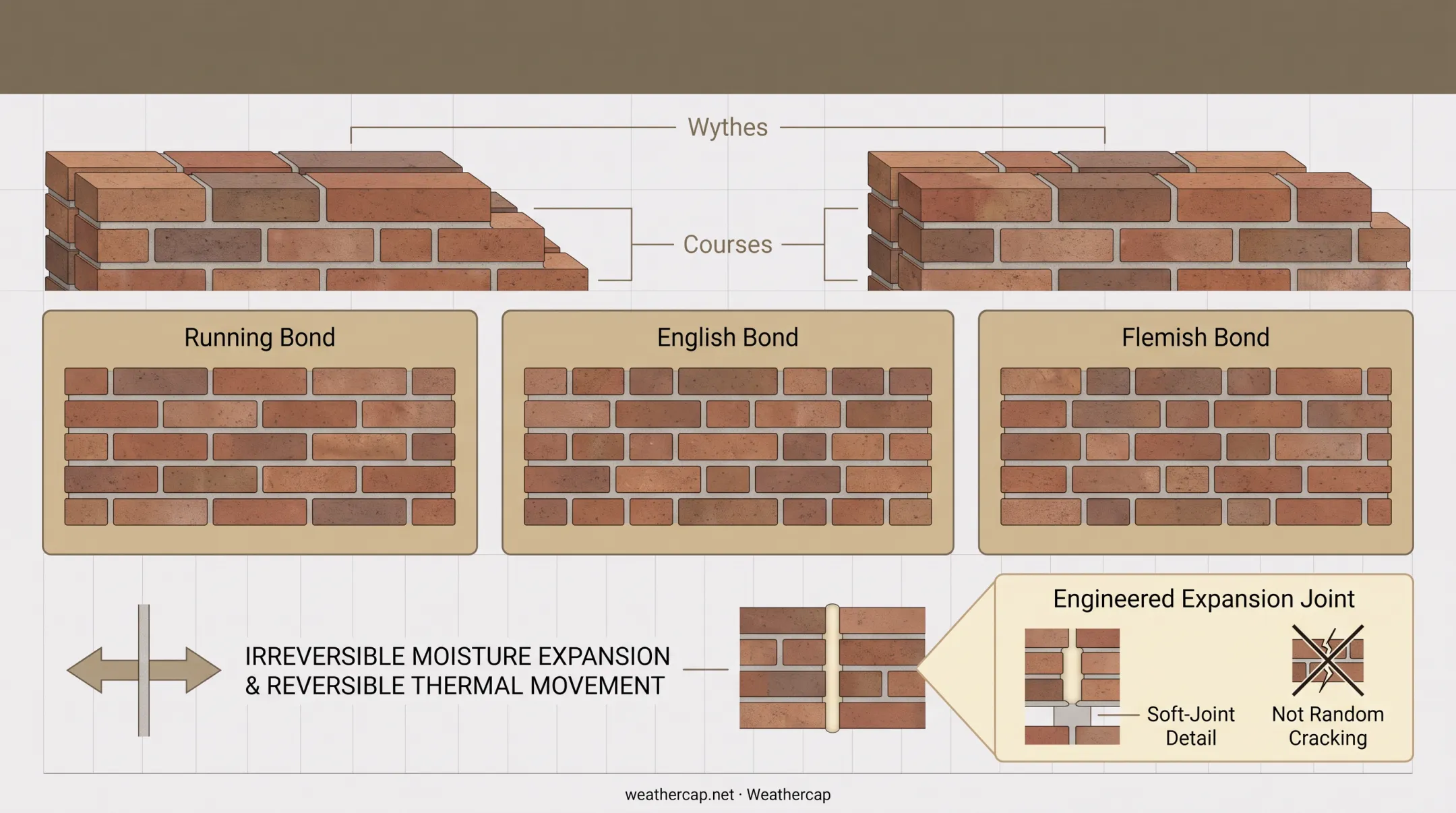 Comparison of running English and Flemish brick bond patterns