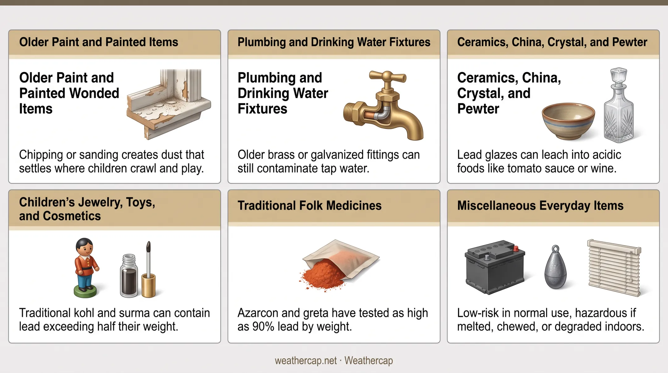 Common household consumer product categories containing lead sources