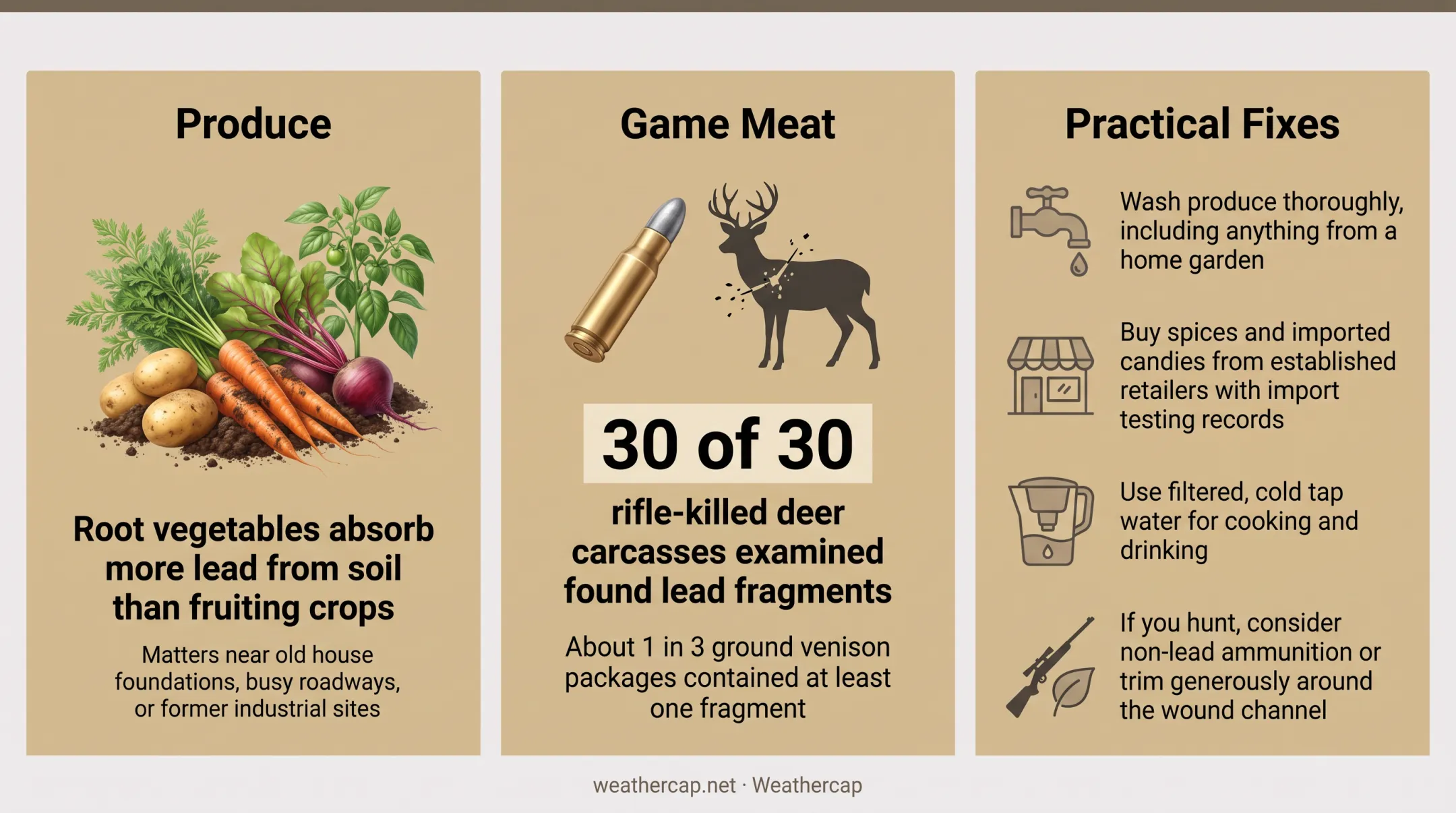 Lead contamination statistics in spices candy and game meat