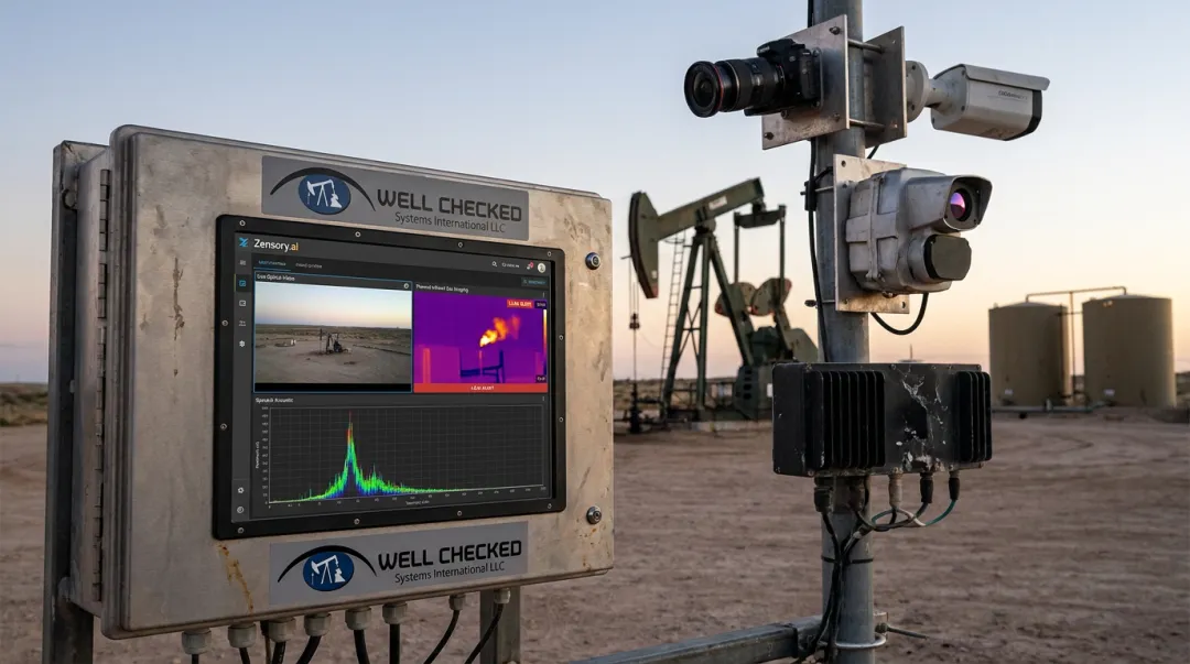 Zensory.ai multi-sensor platform monitoring remote oil gas wellsite