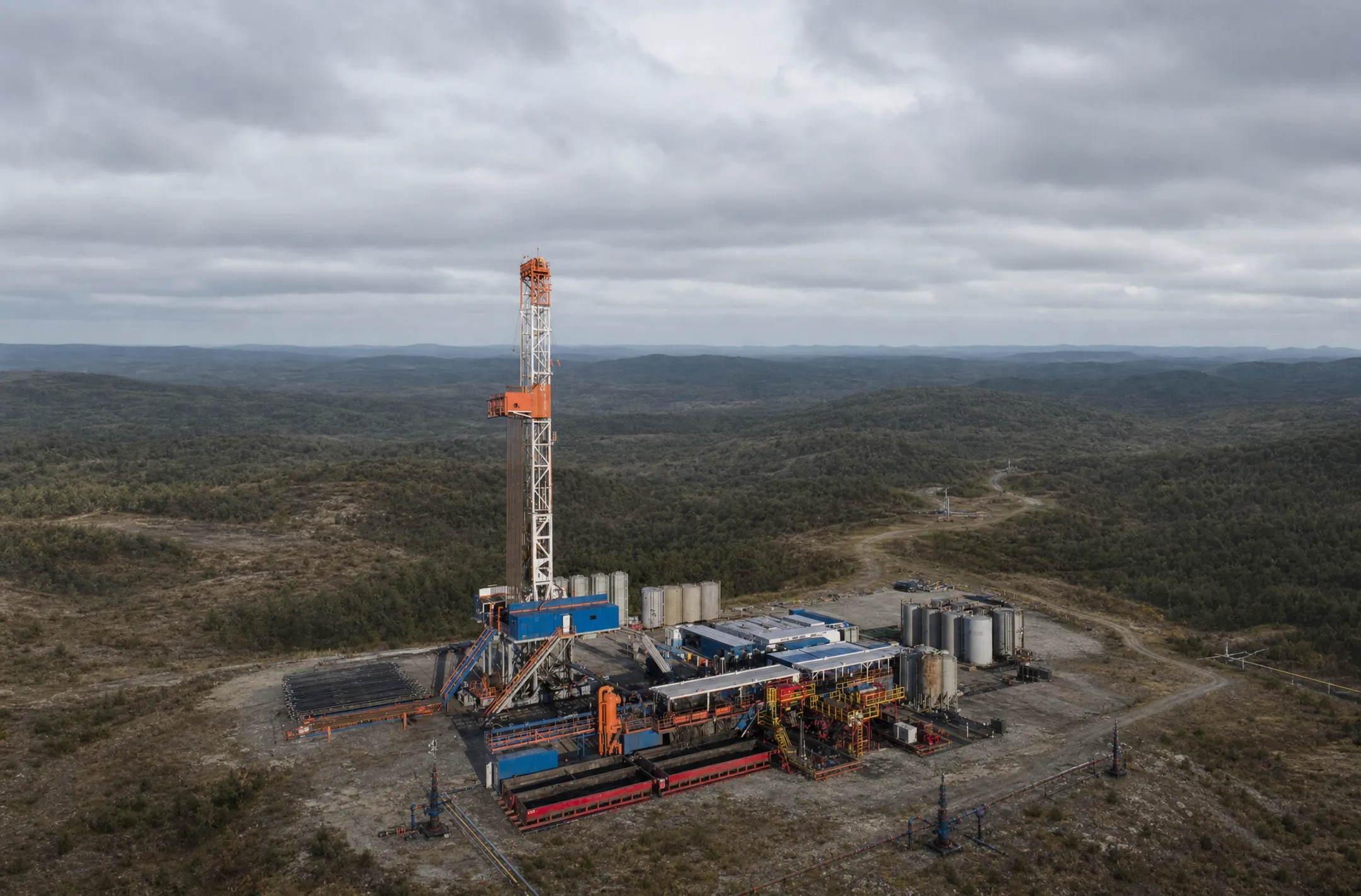 Remote upstream oil and gas wellhead site with pipeline components