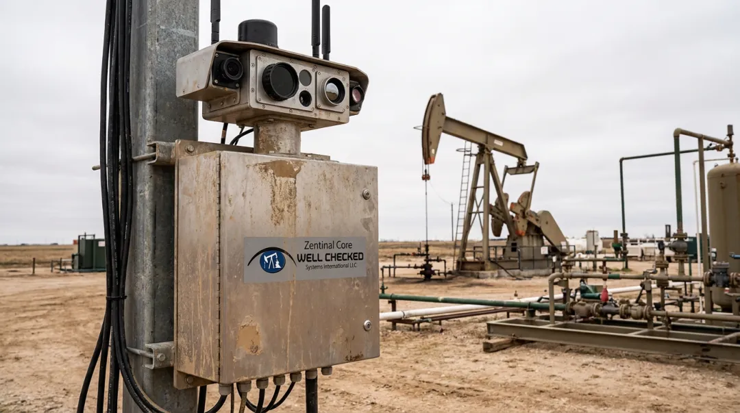 Zentinal Core continuous monitoring hardware unit installed at remote wellsite