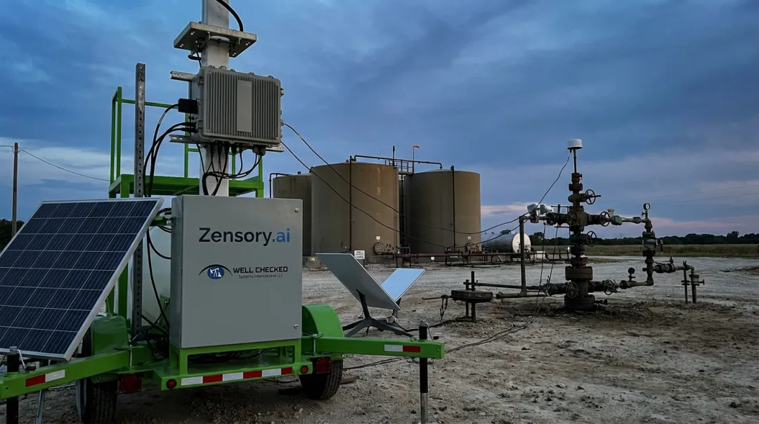 Edge computing methane monitoring sensor operating at remote wellsite