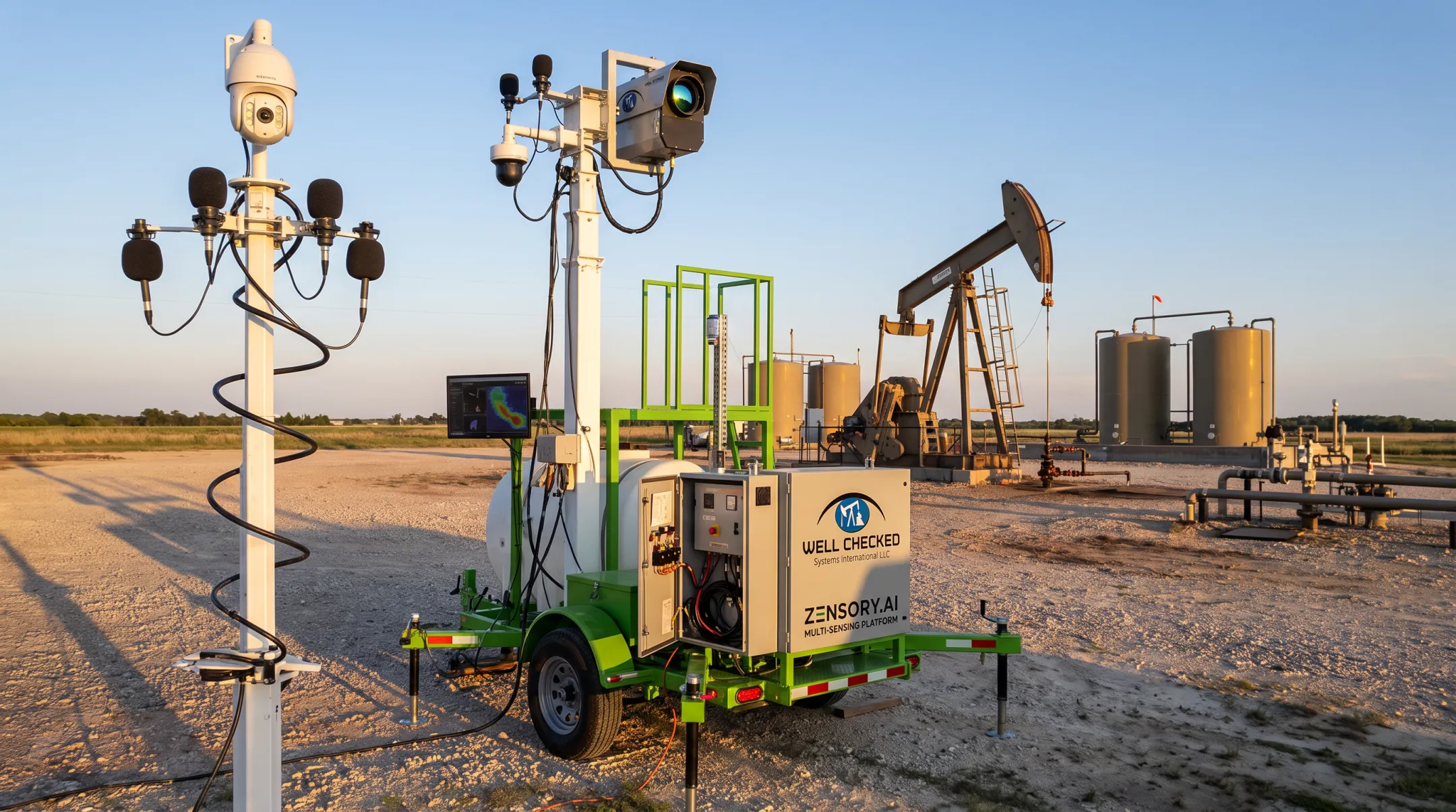 Zensory.ai multi-sensor platform monitoring remote oil and gas wellsite