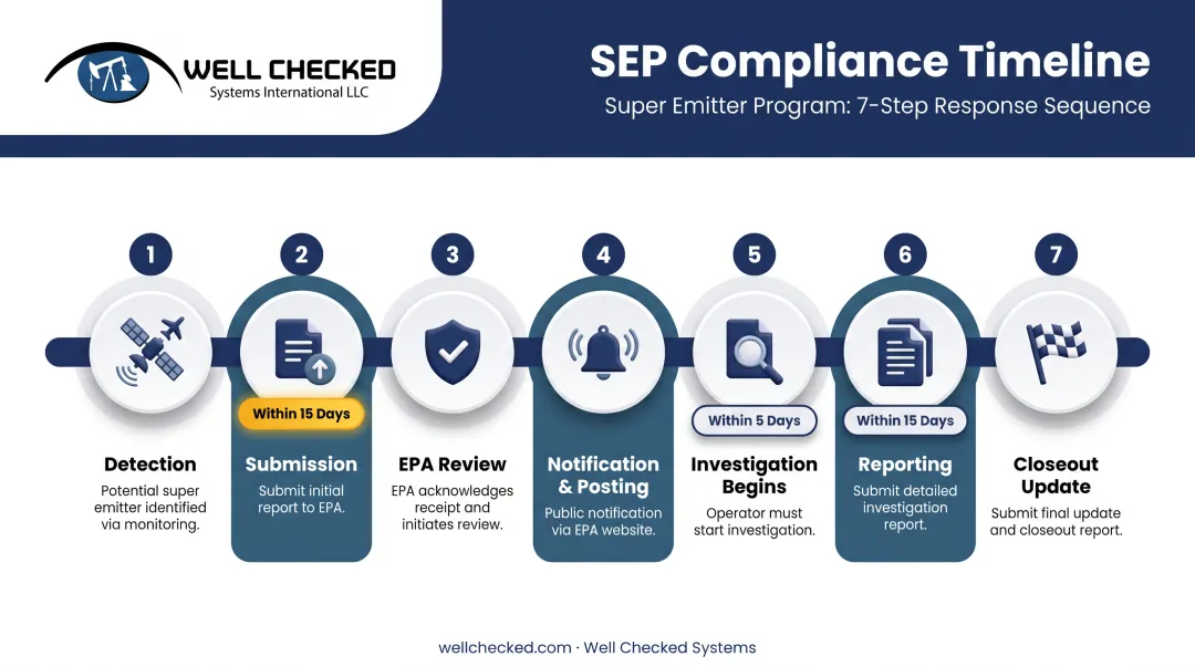 7-step EPA Super Emitter Program notification and investigation timeline