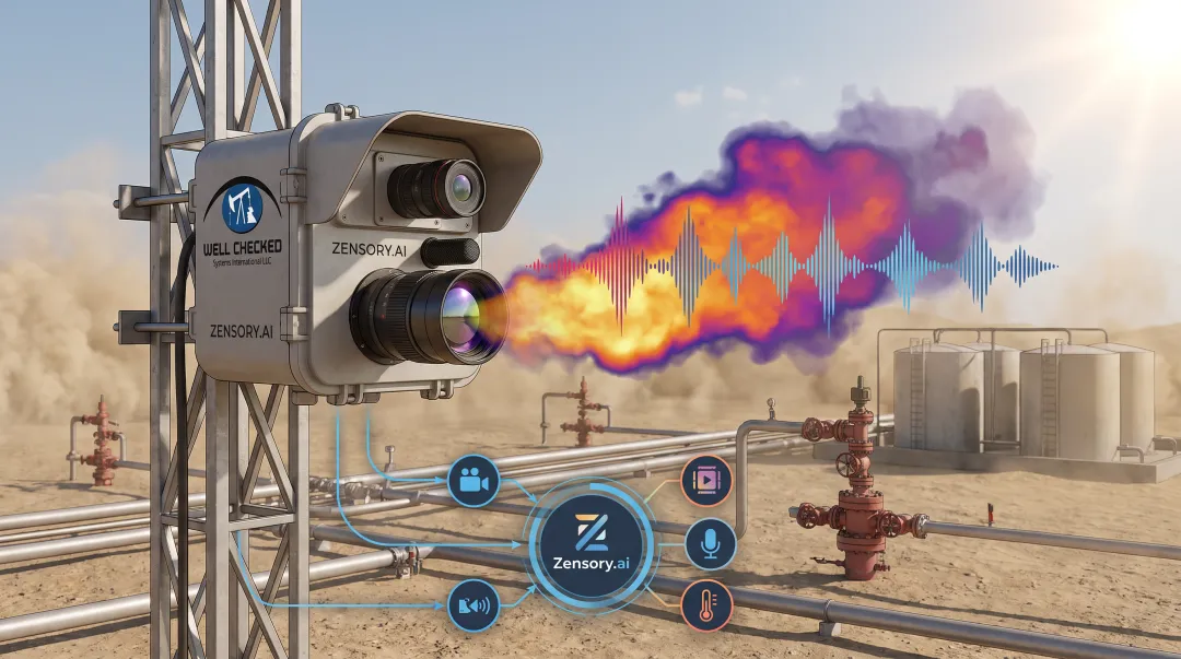 Zensory.ai multi-sensor platform combining video acoustic and gas imaging detection