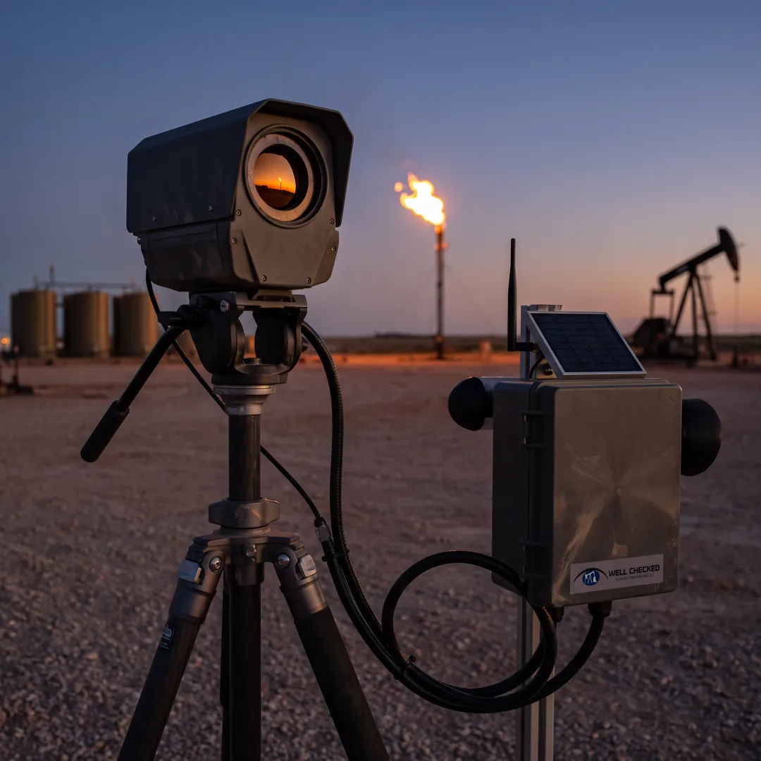 Remote oil and gas flare monitoring equipment