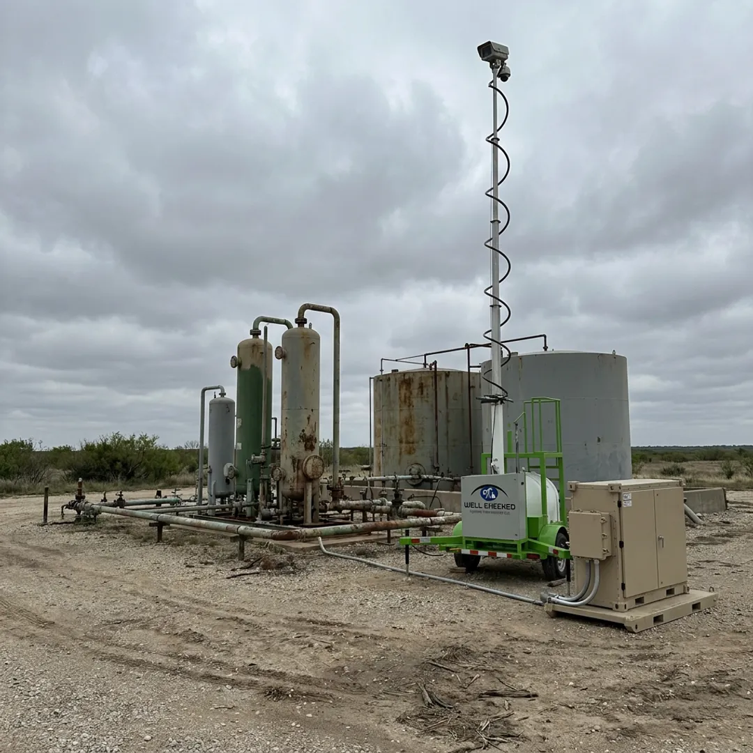 Acoustic anomaly detection sensors monitoring a remote oil and gas wellsite