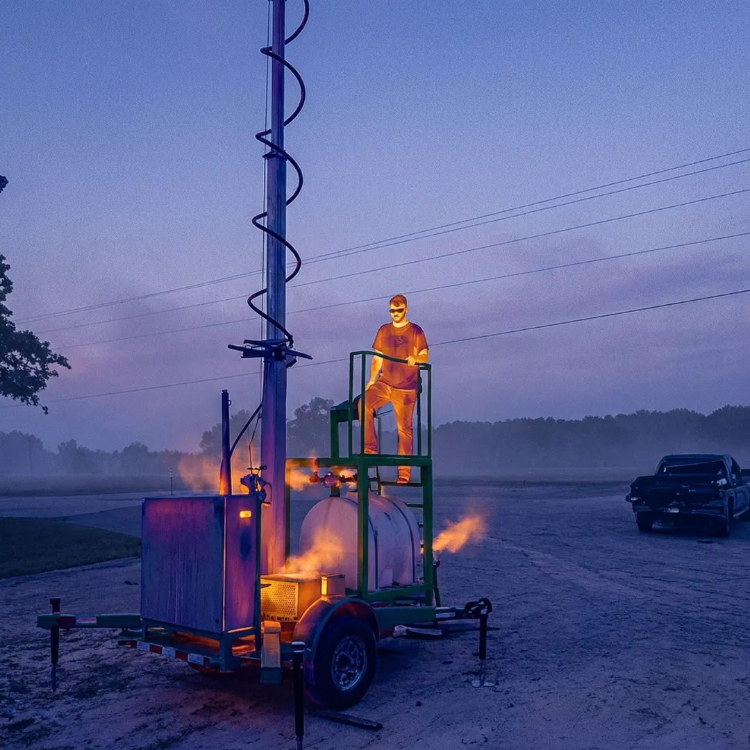 Infrared gas leak detection at oil wellsite