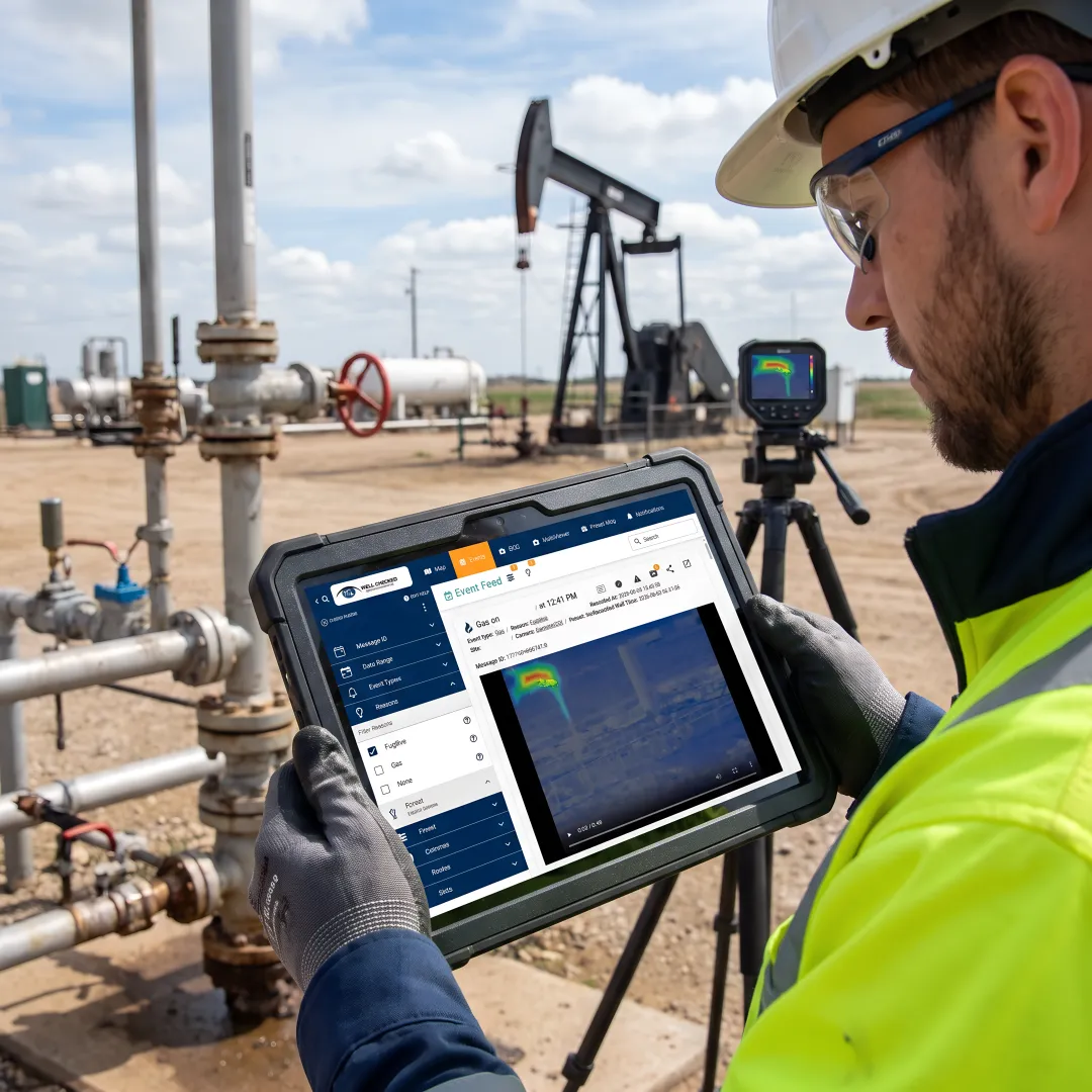 AI gas leak detection at oilfield wellsite