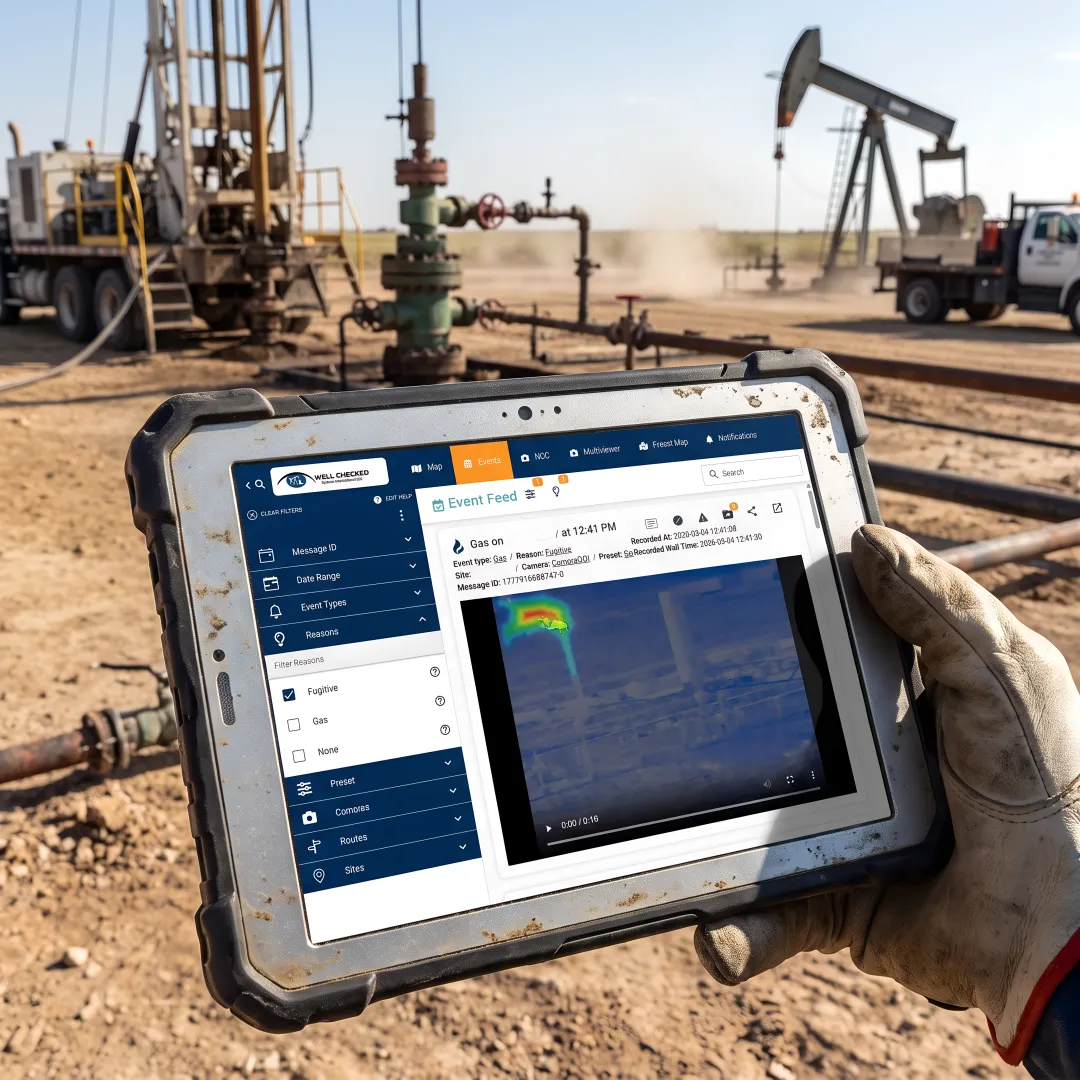 VOC gas detection monitoring at oil wellsite