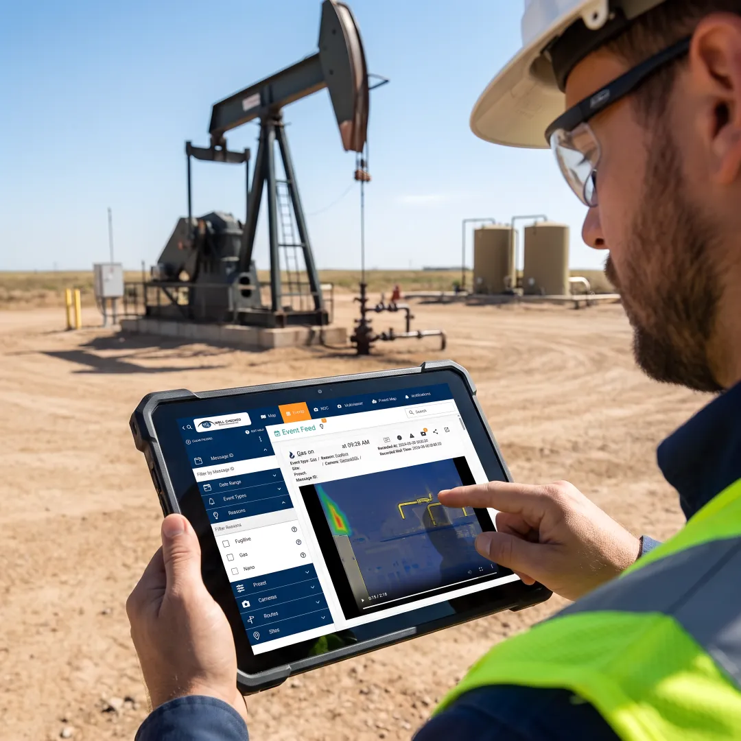 Oil and gas wellsite with emissions monitoring sensors