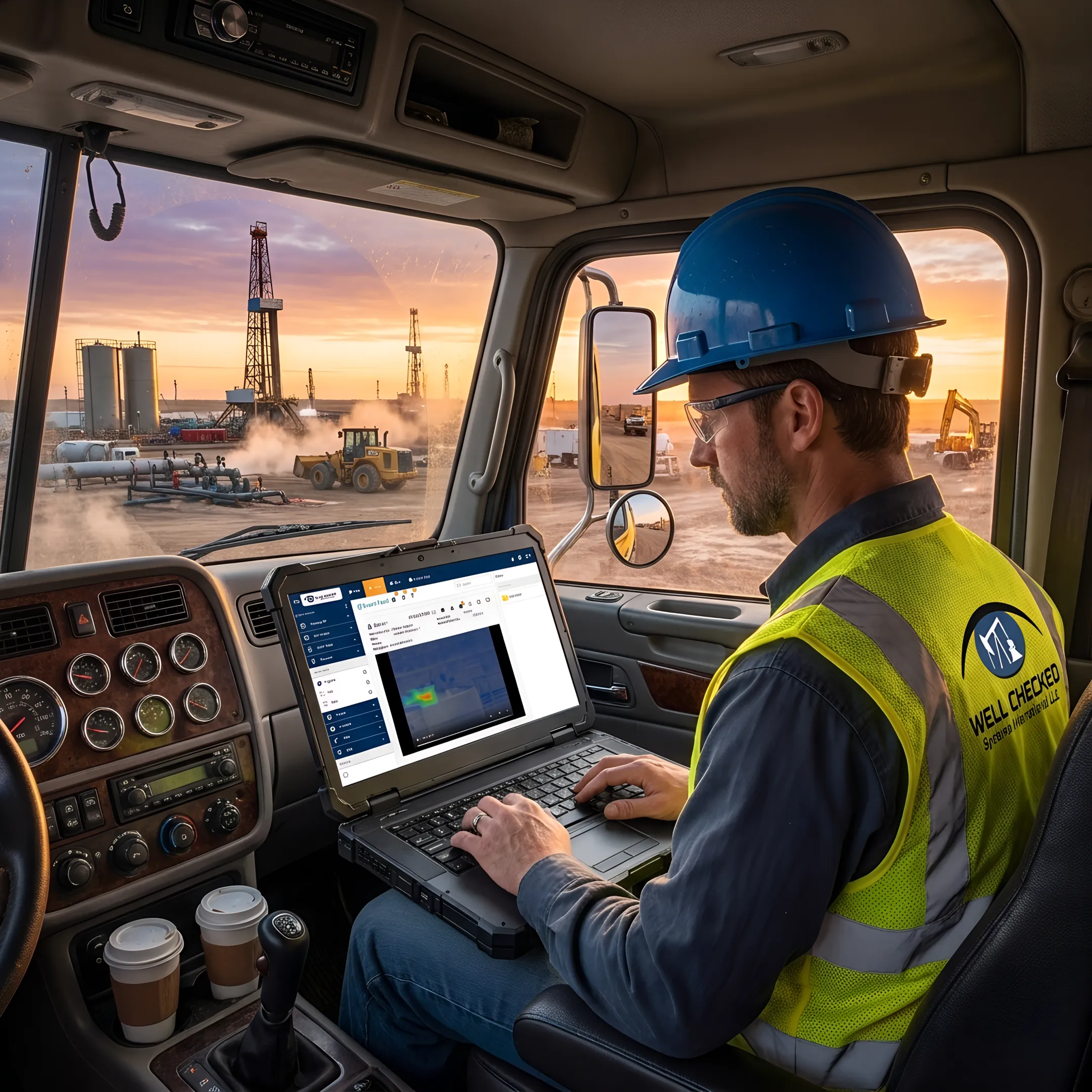 Operator reviewing automated wellsite alerts