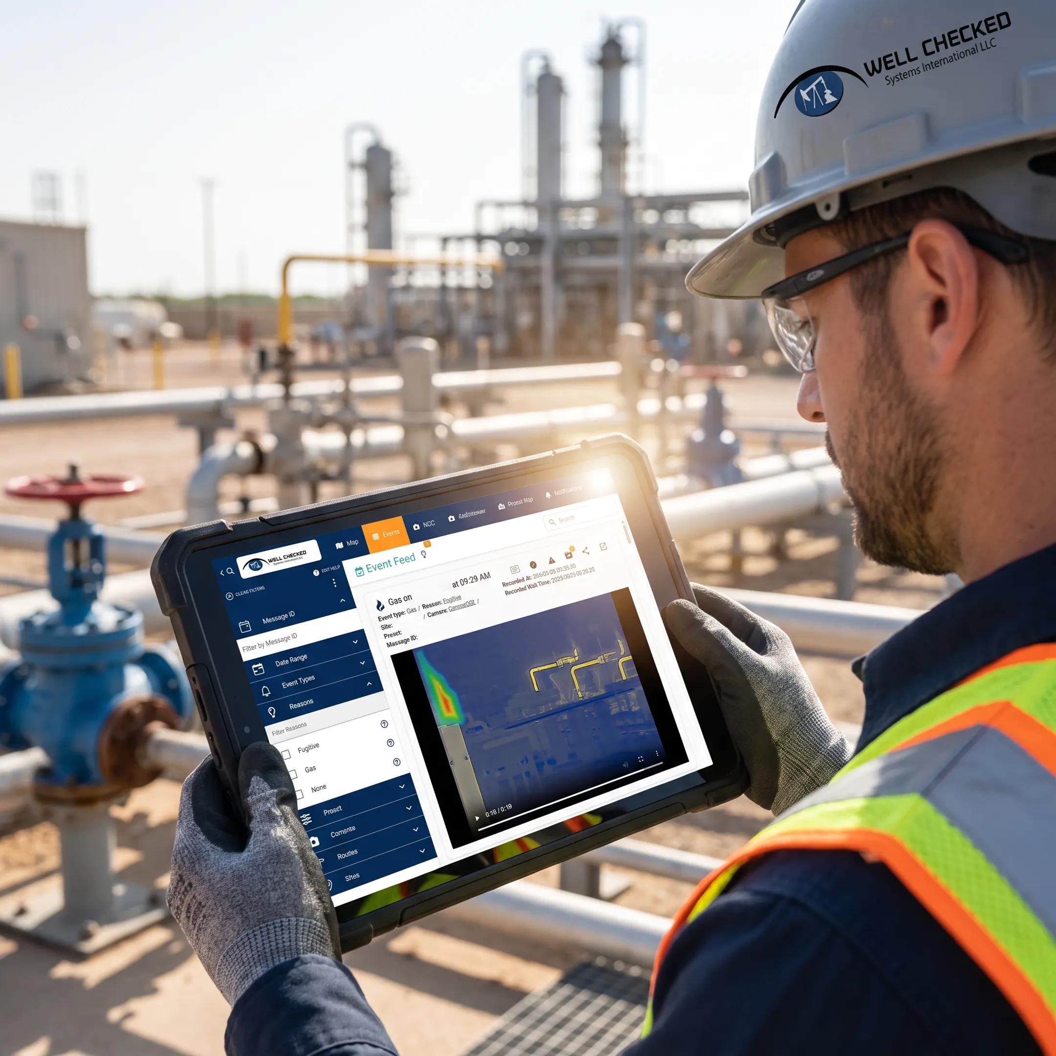 Operator reviewing validated methane alert data
