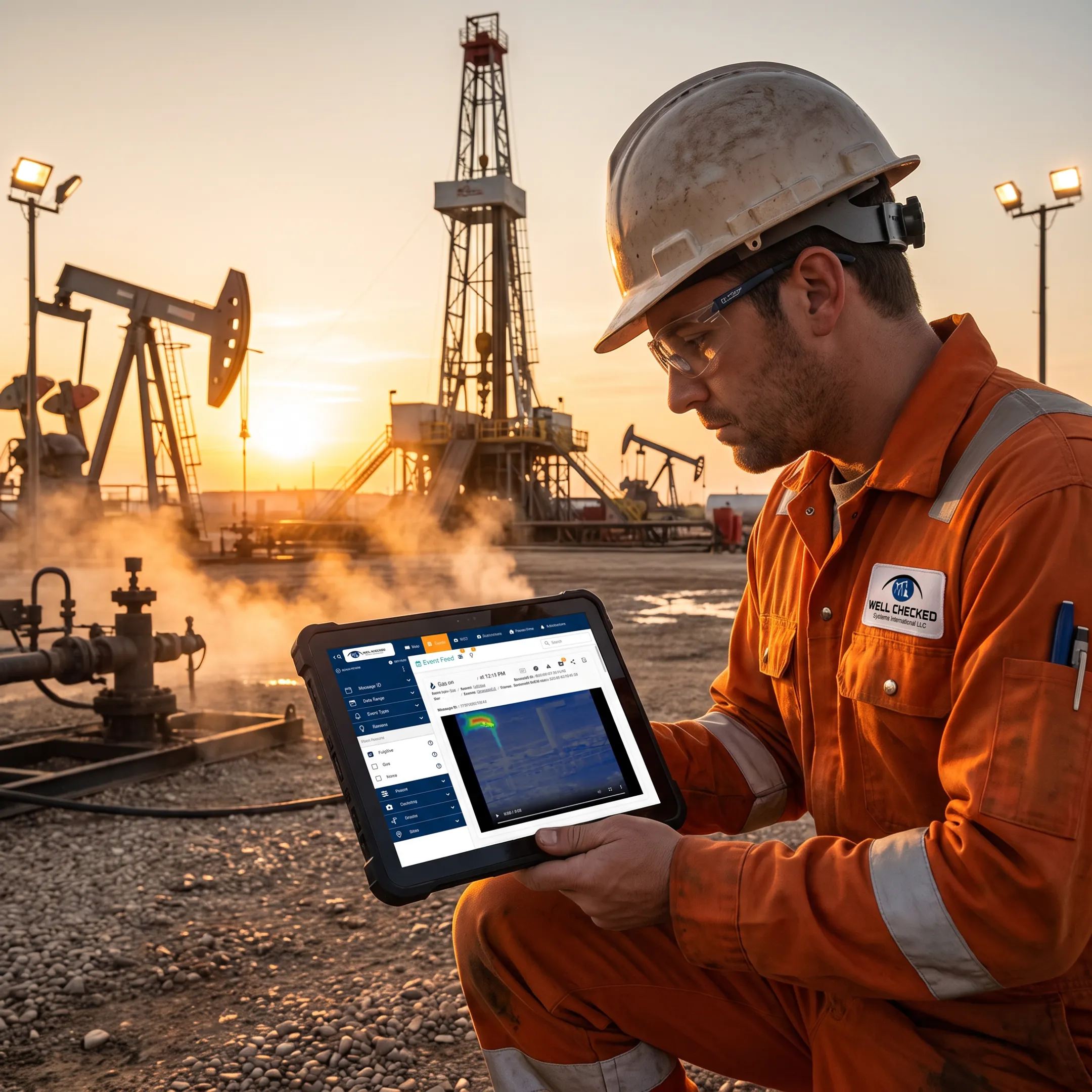 AI emissions monitoring equipment at an oil and gas wellsite